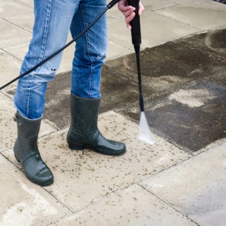 cleaning concrete floor with pressure washing service in rockledge fl