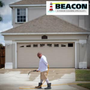 expert pressure washing cleaner in residential driveway in rockledge fl