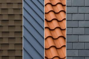 roof types metal, shingle, tile and and slate